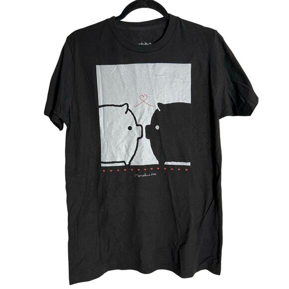 MONOKURO BOO Pigs Black Short Sleeve Graphic Tee Size M - Picture 2 of 4